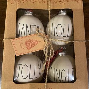 New! Rae Dunn set of 4 ornaments